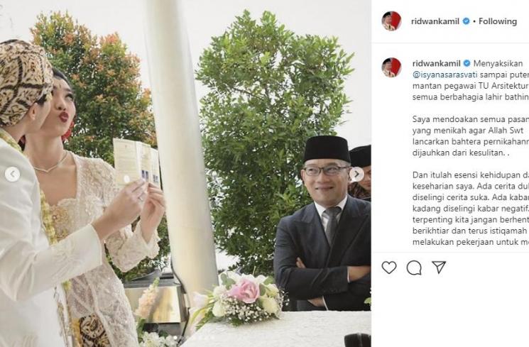 Ridwan Kamil Jadi Saksi Pernikahan Isyana Sarasvati (Instagram/@ridwankamil)