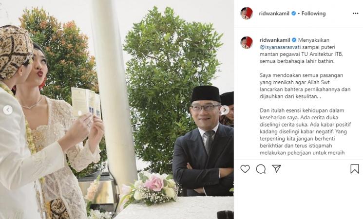 Ridwan Kamil Jadi Saksi Pernikahan Isyana Sarasvati (Instagram/@ridwankamil)