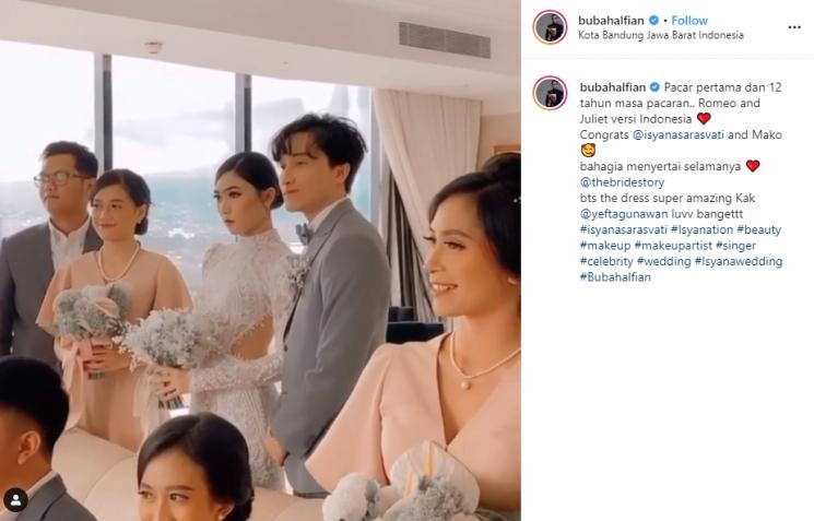 Momen resepsi Isyana Sarasvati (Instagram/@bubahalfian)