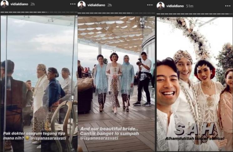 Momen pernikahan Isyana Sarasvati dan Rayhan Maditra (Instagram @vidialdiano)