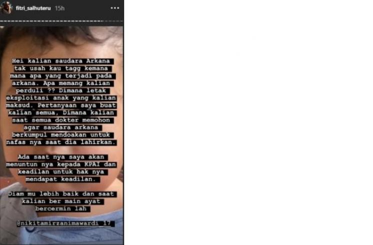 Fitri Salhuteru murka Nikita Mirzani dituding gunakan anak untuk tameng hukum (Instagram @fitri_salhuteru)