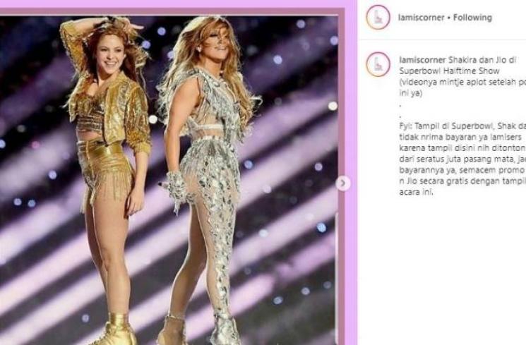 Shakira dan JLo. (Instagram/@lamiscorner)