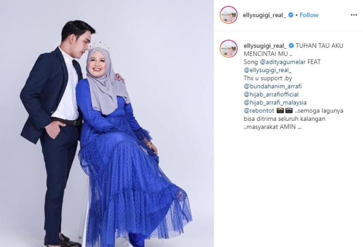 Potret mesra Elly Sugigi dan Aditya Gumelar (Instagram/@ellysugigi_real_)