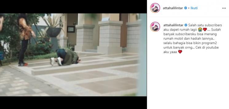 Atta Halilintar kasih hadiah rumah mewah ke subscriber (Instagram/@attahalilintar)