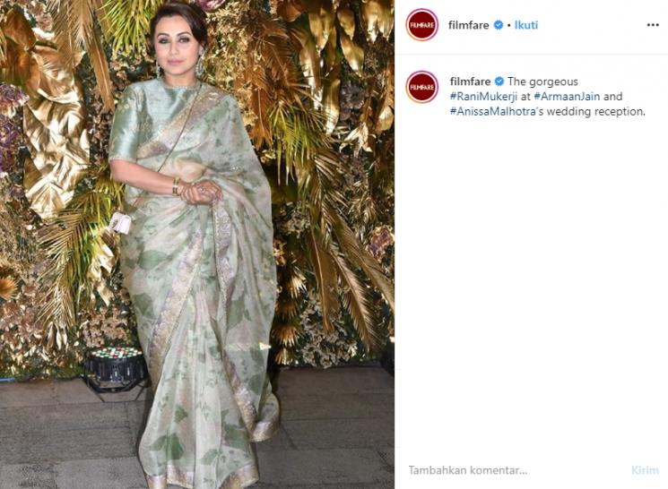 Rani Mukerji di resepsi Armaan Jain (Instagram/@filmfare)