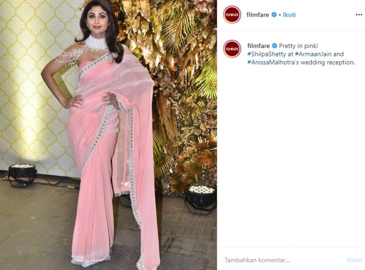 Shilpa Shetty di resepsi Armaan Jain (Instagram/@filmfare)