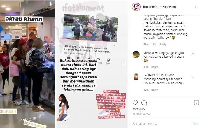 Capture foto Dinar Candy dan Barbie Kumalasari shopping bareng di Bangkok.