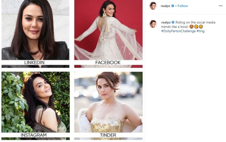 Preity Zinta ikuti Dolly Parton Challenge (Instagram/@realpz)