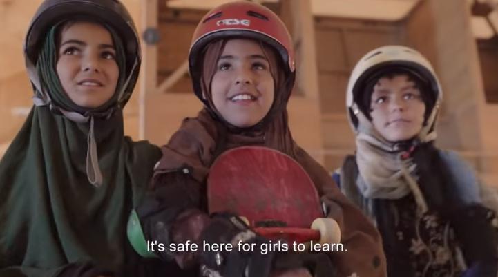Learning to Skateboard in a Warzone (If You're a Girl) (YouTube/Dustin Johnson)