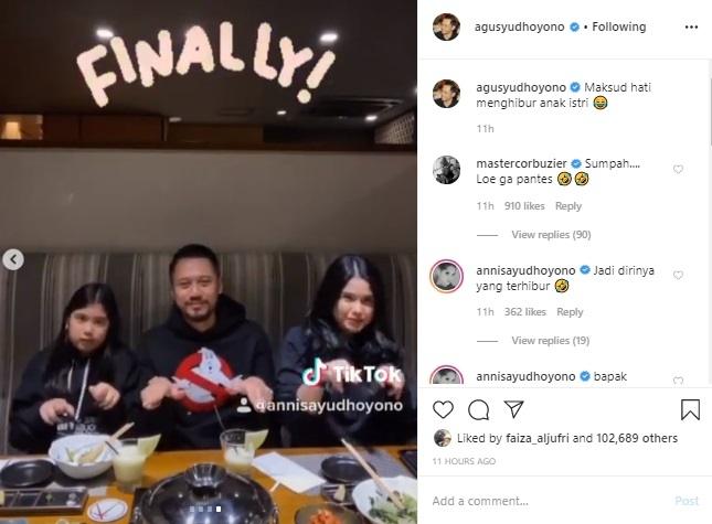 Agus Yudhoyono TikTok-an Bareng Anak Istri. (Instagram/@agusyudhoyono)
