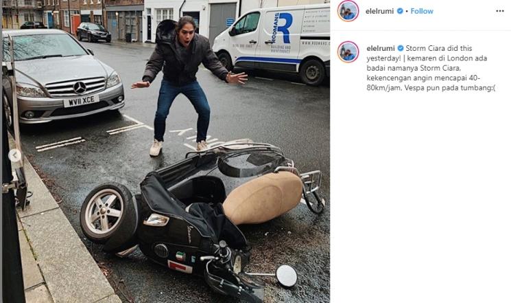 El Rumi Kabarkan Badai Ciara di London (Instagram/@elelrumi)