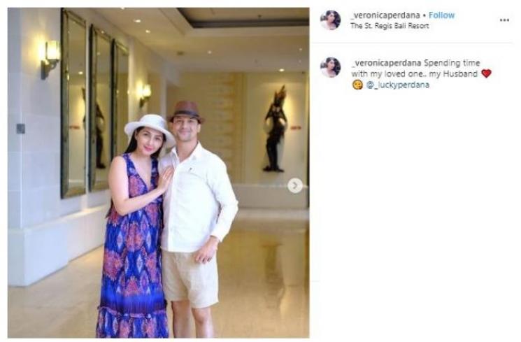 Lucky Perdana dan istri. (Instagram/@_veronicaperdana)