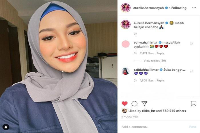 Aurel Hermansyah berhijab (Instagram @aurelie.hermansyah)
