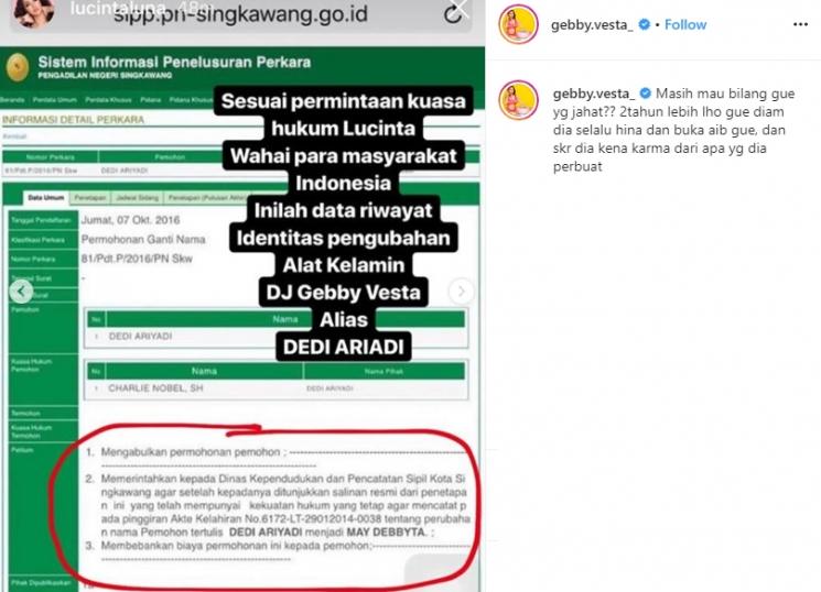 Nama asli Gebby Vesta (Instagram/@gebby.vesta_)