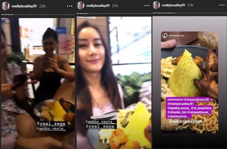 Gebby Vesta syukuran (Instagram @mellybradley91)