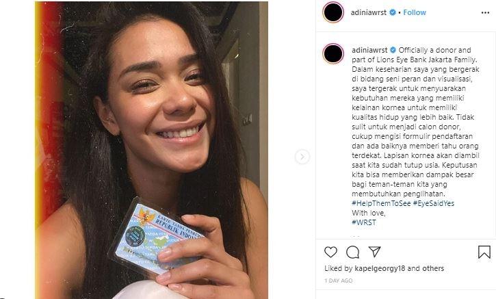 Adinia Wirasti. (Instagram/@adiniawrst)