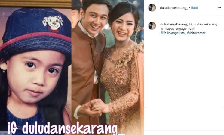 Foto masa kecil Felicya Angelista (Instagram/@duludansekarang_)