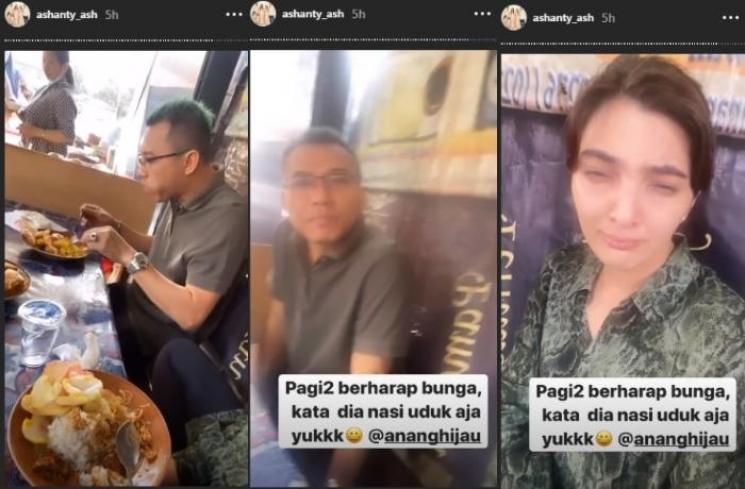 Anang Hermansyah mengajak Ashanty makan nasi uduk pinggir jalan saat Valentine (Instagram @ashanty_ash)