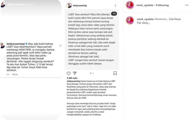 Kontroversi Revina VT dan Dedy Susanto (Instagram/@nenk_update)