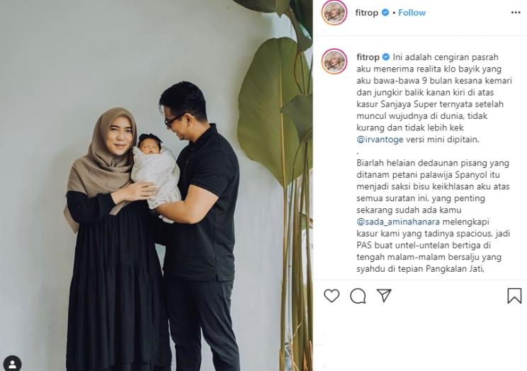 Fitri Tropica dan Irvan Hanafi (Instagram/@fitrop)