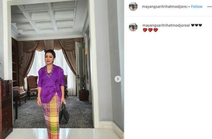 Mayangsari di kondangan cucu Soeharto. (Instagram/@mayangsaritrihatmodjoreal)