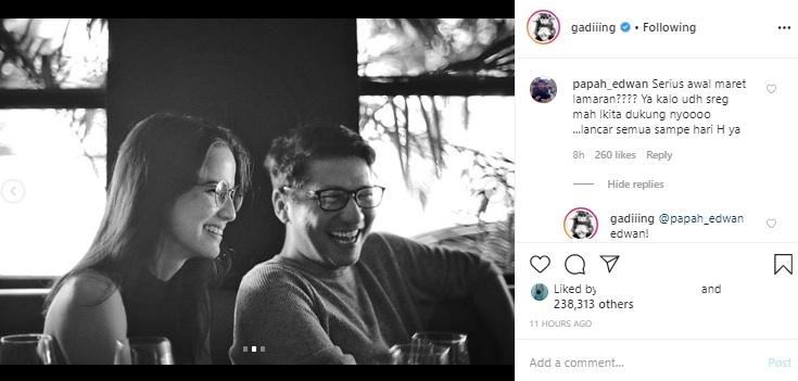 Gading Marten dan Juria Hartmans. (Instagram/@gadiiing)