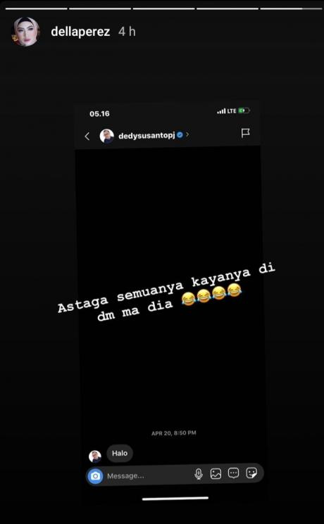 Della Perez di-DM Dedy Susanto (Instagram/@dellaperez)
