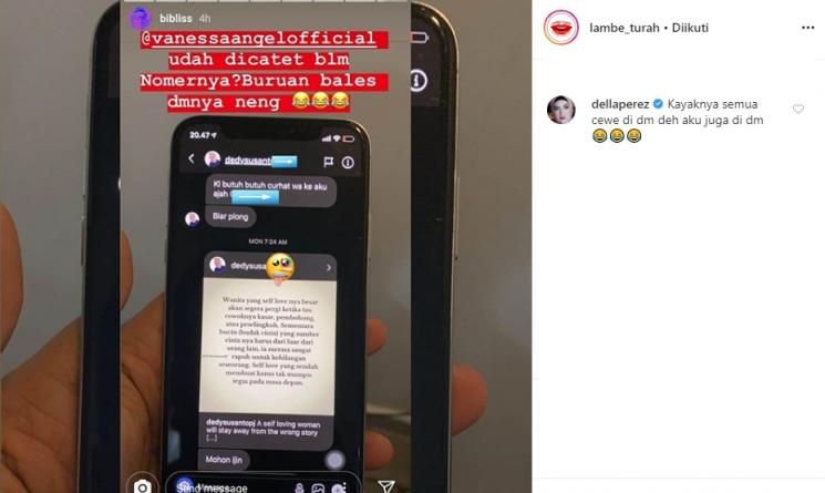 Komentar Della Perez soal Dedy Susanto (Instagram/@lambe_turah)