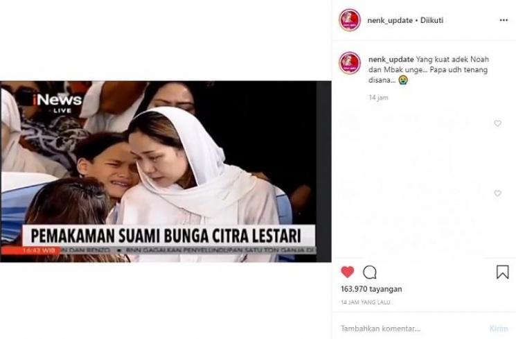 BCL menenangkan Noah yang menangis histeris di pemakaman Ashraf Sinclair (Instagram @nenk_update)