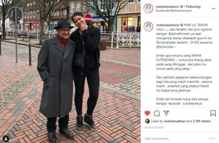 Melanie Subono mengenang momen terakhirnya bertemu Ashraf Sinclair (Instagram @melaniesubono)