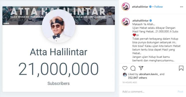 Atta Halilintar (Instagram/@attahalilintar)