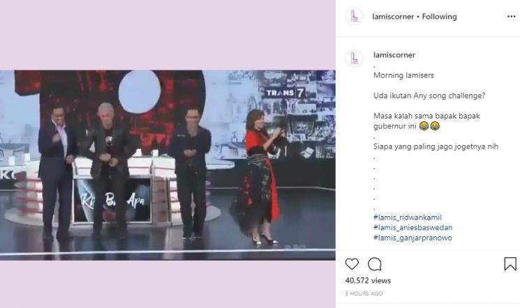Ganjar Pranowo, Ridwan Kamil dan Anis Baswedan Joget TikTok (Instagram/@lamiscorner)
