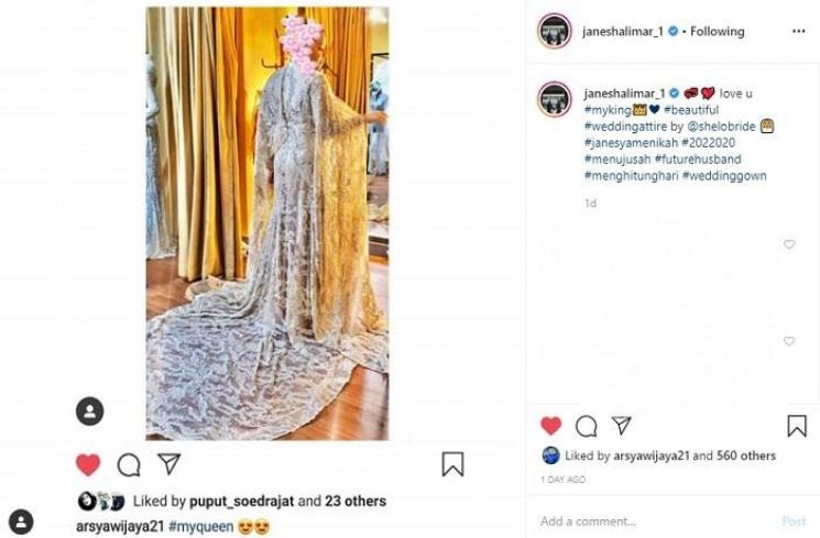 Gaun pengantin Jane Shalimar (Instagram @janeshalimar_1)