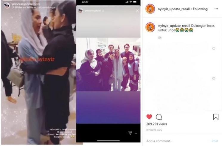 Syahrini datang melayat ke rumah duka BCL (Instagram @nyinyir_update_reeall)