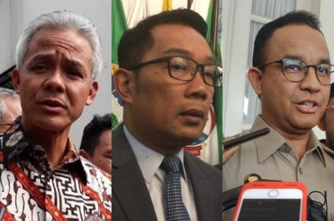 Ganjar Pranowo, Ridwan Kamil dan Anies Baswedan (Kolase Suara.com)