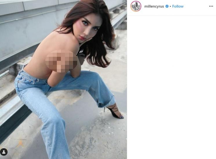 Pose seksi Millendaru (Instagram/@millencyrus)