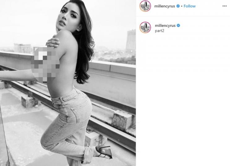 Pose seksi Millendaru (Instagram/@millencyrus)