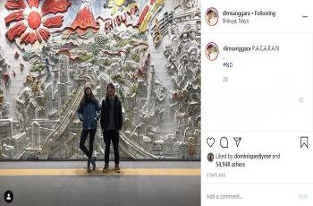Nadine Chandrawinata dan Dimas Anggara liburan ke Jepang (Instagram @dimsanggara)
