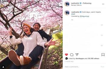Nadine Chandrawinata dan Dimas Anggara liburan ke Jepang (Instagram @nadinelist)