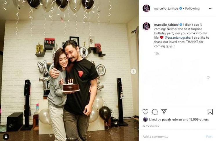 Momen ulang tahun Ello (Instagram @marcello_tahitoe)