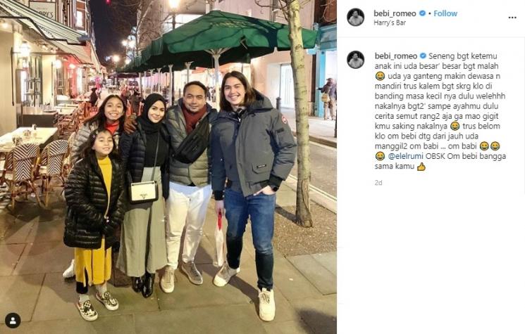 Keluarga Bebi Romeo dan El Rumi di London. (Instagram/@bebi_romeo)