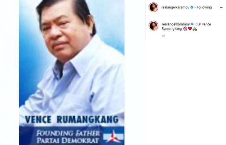Mantan mertua Angel Karamoy meninggal dunia. (Instagram/@realangelkaramoy)