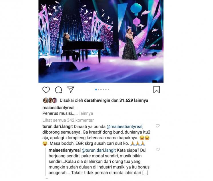 Dul Jaelani dinyinyiri netizen. (Instagram/@maiaestiantyreal)