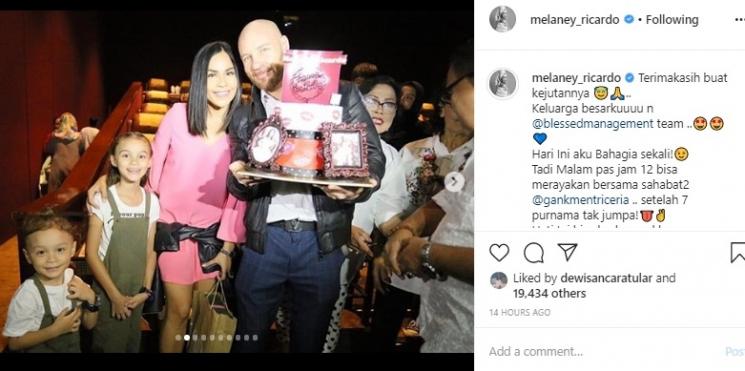 Momen Kejutan Ulang Tahun Melaney Ricardo. (Instagram/@melaney_ricardo)