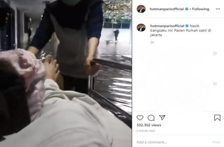 Rumah Sakit terendam banjir (Instagram @hotmanparisofficial)