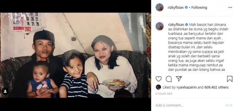 Foto kenangan masa kecil Rizky Febian. (Instagram/@rizkyfbian)