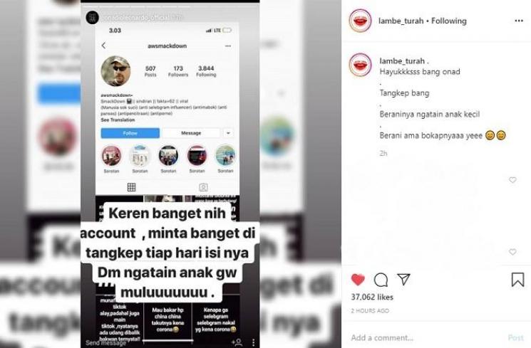 Anak Onadio Leonardo dikatain (Instagram @lambe_turah)