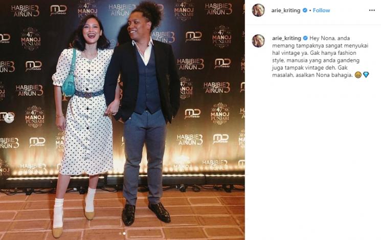 Arie Kriting dan Indah Permatasari (Instagram/@arie_kriting)
