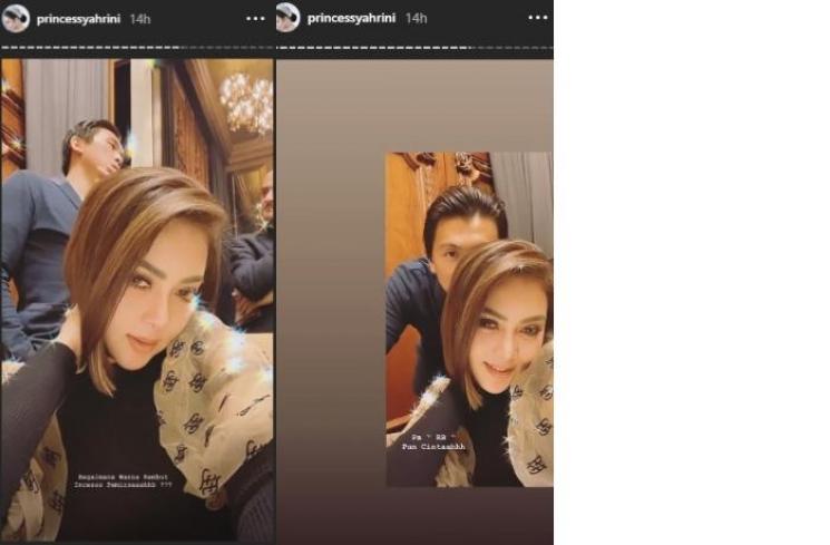 Syahrini mengecat warna rambutnya di momen anniversary (Instagram @princessyahrini)