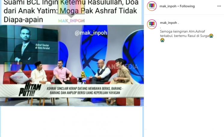 Pemilik yayasan ungkap kebaikan Ashraf Sinclair (Instagram/@mak_inpoh)